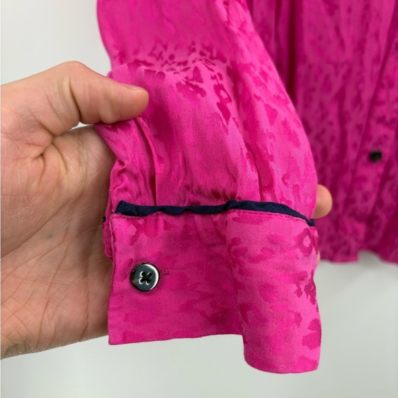 Scotch And Soda Women’s Slim Fitted Pipped Pink Button Up Blouse Size Medium(8) - Picture 15 of 16